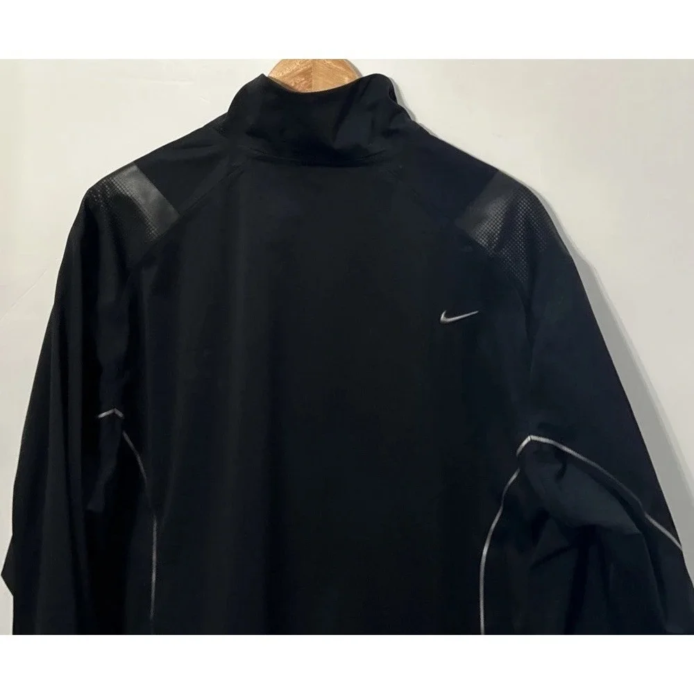 MEN'S RARE NIKE GOLF Storm Fit ELITE 1/2 Zip Pullover JACKET BLACK 333099‎ Large